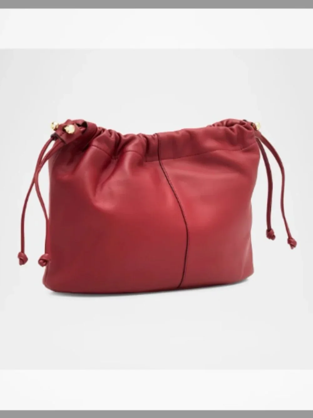 Strathberry NWT Charlotte Midi Nappa Leather Drawstring Bag(ORIG. $595) OXBLOOD